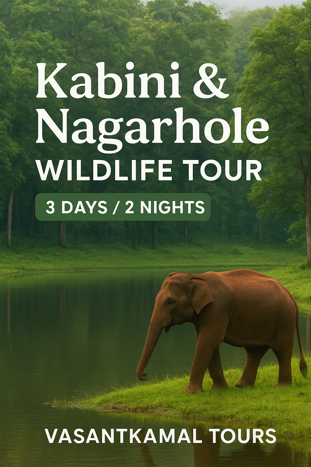Book Kabini & Nagarhole on a 3 Days / 2 Nights wildlife tour from Chennai by flight via Mysore with jungle safaris, premium resort stay.
