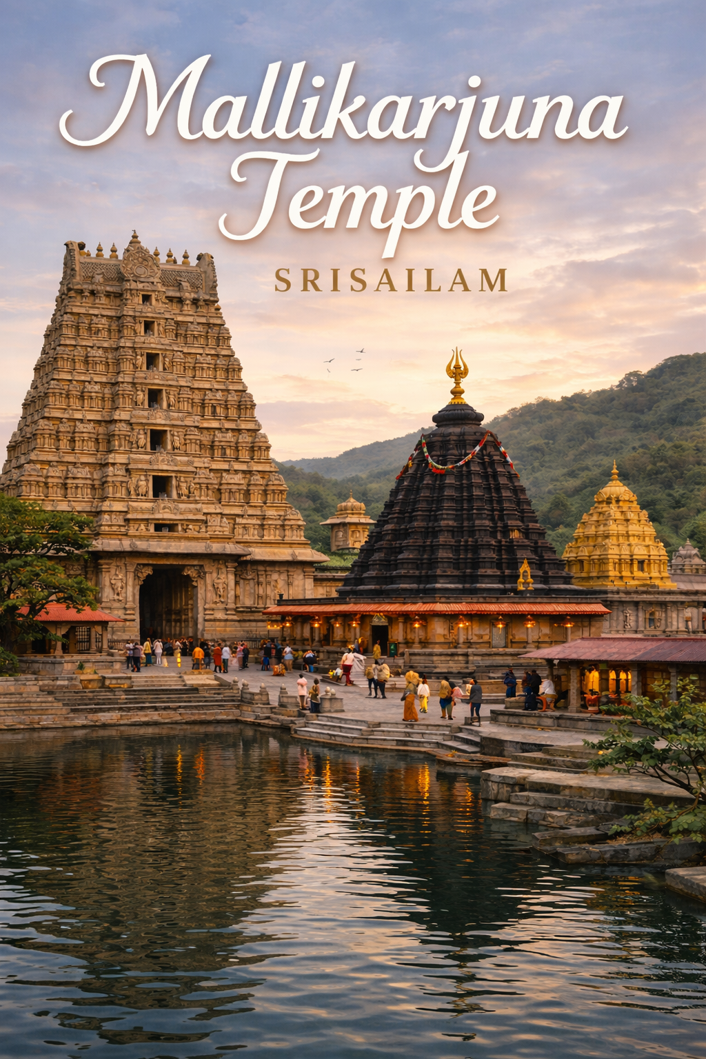 Experience a divine 2 days 1 night Coimbatore to Srisailam tour by flight via Hyderabad. Darshan of Mallikarjuna Jyotirlinga, Bhramaramba Devi, Pathala Ganga & Nallamala forests.