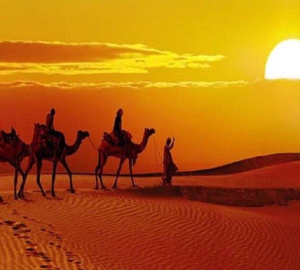 Sunset in the desert-Jaisalmer