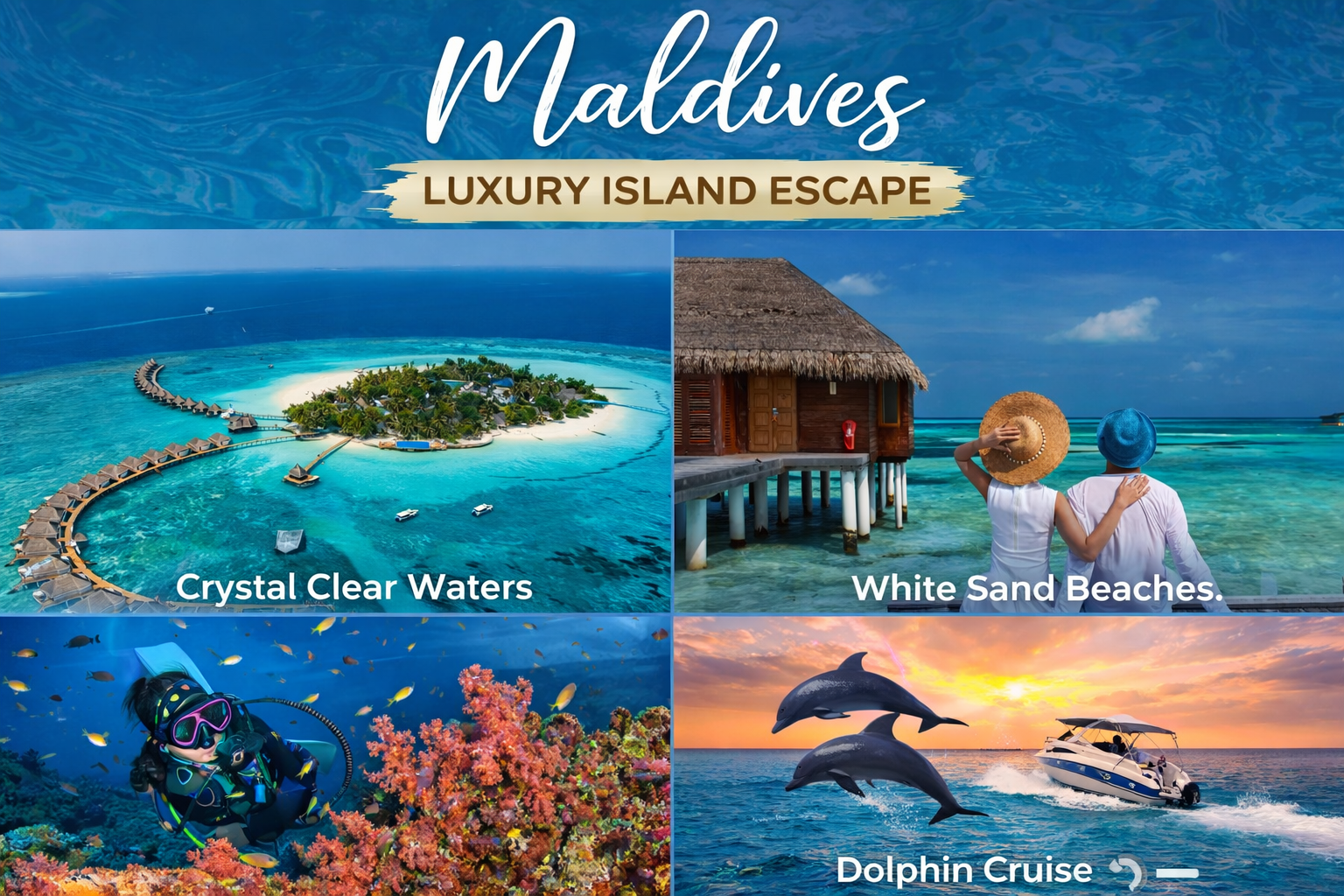 Maldives tour package from Mumbai – luxury island resorts, water villas, snorkeling, scuba diving & white sandy beaches